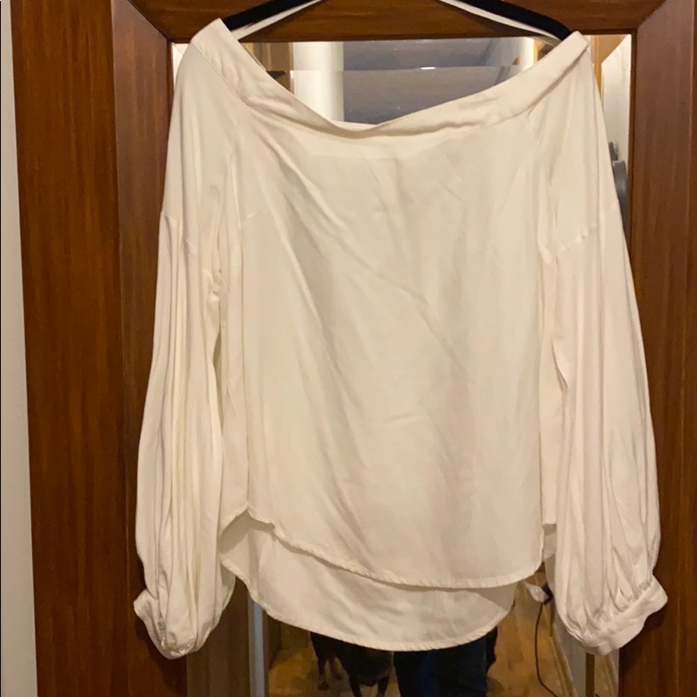 Anthropologie White Off-the Shoulder Top